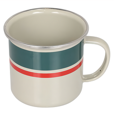 DULTON 復古條紋琺瑯馬克杯 120 x 82 x 93mm 360ml, 針葉綠, 1個
