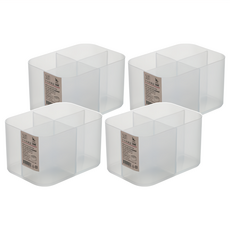 UDA 有達 日光4格收納盒, 尺寸14.8x11x8.7cm, 白色, 4個