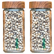 香料共和國 白胡椒粒 50g/罐, 100%成熟胡椒漿果製作，玻璃瓶加上木蓋設計，開罐即食的天然佐料, 2瓶
