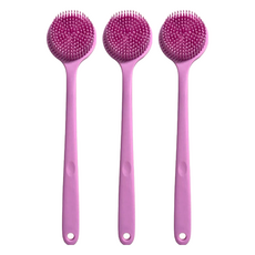 新升級好好握洗澡刷背刷 輕量款, 矽膠+尼龍材質, 粉紅佳人, 1支, 3支