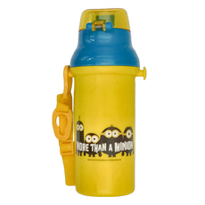 Skater 抗菌彈蓋直飲水壺 附背帶, 小小兵 黃色 + 藍色, 480ml, 1個