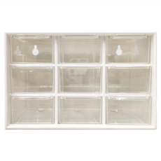 KM 九宮格桌面收納盒, 18x10x12cm, 顏色隨機