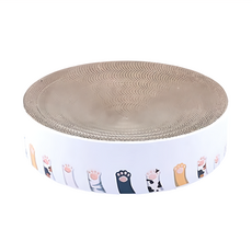 T.N.A. 悠遊 圓型瓦楞紙盆 貓抓板 耐抓 底部加重, 貓爪, 1個, 中(36 x 36 x 8cm)