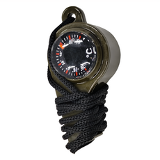 ROYALLIN 蘿林嚴選 三合一哨子 含指北針 溫度計, 1個, 黑色