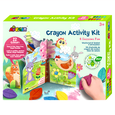 AVEnIR 樹葉蠟筆著色套裝 野餐派對 天然蜜蠟 堅固耐用 可水洗, 12色, 1盒