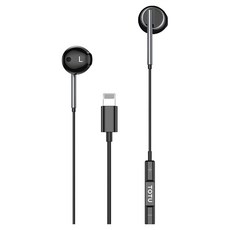 TOTU 拓途 EP-3系列 Lightning iPhone線控耳機 聽歌/通話/麥克風 合金+PC+TPE材質, 黑色