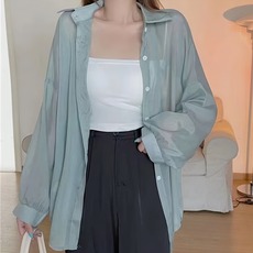 可兒女裝 FT6600 防曬透膚感襯衫 F/均碼, 綠, 1件