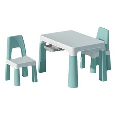 可增高兒童學習桌椅組 一桌兩椅 綠色