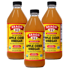 BRAGG 有機蘋果醋, 未過濾生醋 含醋母 酵素 946ml, 473ml, 3瓶