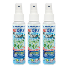 ECHain TeCH 熊掌防蚊液 草本微涼型 不含DEET SGS檢驗, 100ml, 3瓶