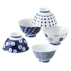 Saikai 西海陶器 波佐見燒 藍丸紋 輕量飯碗五件組, 1盒