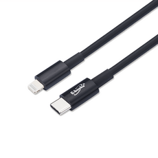 E-books Type-C-Lightning快充傳輸線 X84 蘋果MFi認證 支援20W快充, 1.5m, 黑色, 1條