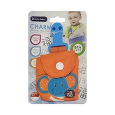 Lucky Baby 可夾式平安福袋 - 大象 (S196)，防掉落，適用於嬰兒推車、汽車安全座椅, 夾子3.5 x 4.5cm + 袋子7 x 7cm(無奶嘴), 1組