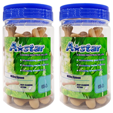 A star 雙頭勺子潔牙骨 好嚼Q彈 幫助潔牙, 香濃牛奶, 500g, 2罐
