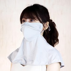 Greaten 極騰 抗UV快乾涼爽長版面罩 立體支撐 涼感透氣, ONE SIZE, 灰色, 1個