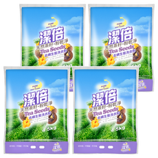 潔倍 天然茶籽粉 生態洗衣粉 4.5kg, 4袋