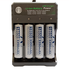 TX Tanox 特林 3350mAh 18650 鋰充電池 4顆 附四槽USB充電器, 1組