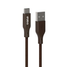 bitro USB-A-USB-C 柔韌編織傳輸快充線, 1.2m, 摩卡棕, 1條
