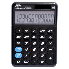 LIBERTY 利百代 12位元計算機 電池太陽能並用 大螢幕顯示, 黑色, 1個