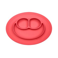 ezpz 迷你餐盤 食品級矽膠材質, 27.3 x 19.7 x 2.54cm 240ml, 珊瑚紅, 1個