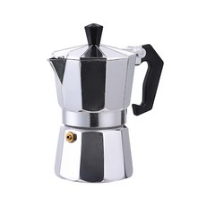 經典義式品味摩卡壺 100ml 銀色 - 高壓萃取家用咖啡壺, 1個