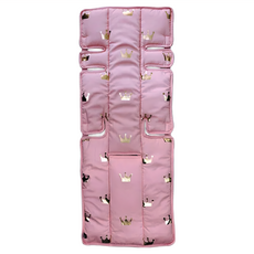 outlookbaby 超透氣雙面推車墊 可反轉棉質襯墊, 粉紅色 + 金色, 1個