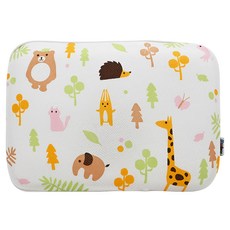 PUKU 藍色企鵝 Air護頭型3D嬰兒枕 3D立體蜂巢狀透氣內層 網狀透氣表層, 32 x 24 x 3cm, 動物森林