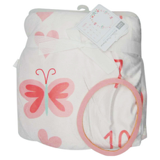 HUDSON BABY 雙層寶寶成長紀錄日期毯, 蝴蝶翩翩