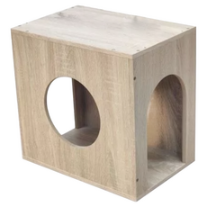 LiFArt 寵物組合櫃 圓孔門 MIT 42Wx28.2Dx40Hcm 經典橡木色, 42cm