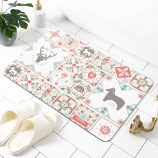 半島良品 厚款科技絨面軟式吸水墊 長款, 木馬小鹿