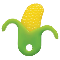 KU.KU Duckbill 酷咕鴨 玉米寶寶固齒器, 4個月以上適用, 安全矽膠, 可扣奶嘴鍊, 固齒器, 玉米, 1個