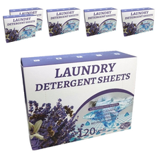 REQIR 酵素濃縮洗衣泡泡紙 薰衣草香, 無磷環保中性洗衣精 PH6.8, 120片/盒, 6盒