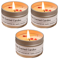 小麥購物 香氛蠟燭 Y972, 玫瑰, 88g, 3個