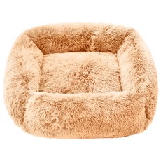 柔軟寵物毛絨床, M, 金黃色, 1個