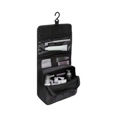 COMET 大容量旅行手提掛勾盥洗防水收納包, 時尚黑色