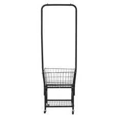 樂嫚妮 鐵藝衣帽架 附籃筐, 黑色