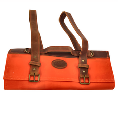 雙中鐵店 瘋馬牛皮 + 帆布帥氣廚師刀包 12入 長43.5cm寬17cm厚5cm, 愛馬仕橘, 1個