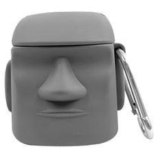 Timo 摩艾石像 AirPods 1/2代 耳機保護套 (附掛勾), 4712019120858, 1個