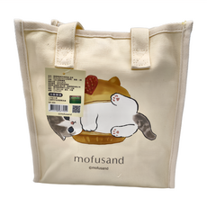 SIMPLE HOUSE 簡單工房 貓福珊迪帆布兩用袋 100%聚酯纖維, 泡芙, 36 x 24 x 14cm