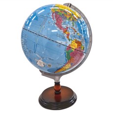 FUN GLOBE 12吋藍色海洋行政地球儀，木座，高45cm, MS-112AW