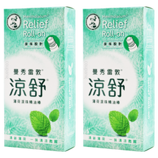 MENTHOLATUM 曼秀雷敦 涼舒 薄荷滾珠精油棒 清涼醒腦 滾珠設計輕巧便捷, 2盒