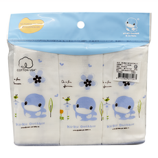 KU.KU Duckbill 酷咕鴨 格子緹花紗布手帕 3條