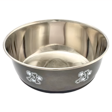 Durapet 不銹鋼防滑碗 輕時尚寵物碗 漆黑XL, 漾黑, 1個