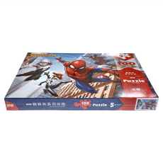 古部 蜘蛛人兒童平面拼圖 益智玩具 激發想像力 培養專注力, 1盒, 100片