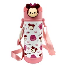 Disney系列 保溫瓶 杯帶款 WD-3617(Tsum Tsum), 380ml, 吸管蓋, 米妮, 1個