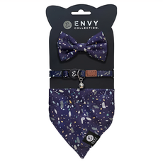 ENVY COLLECTION 貓頸圈三件組 碎石狂想曲 頸圈領結領巾一次滿足 耐洗抗皺 方便穿戴 可調節式頸圈 安全扣環設計 多種組合自由搭配, 一種尺寸, 1組