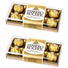 FERRERO ROCHER 費列羅 意大利金莎巧克力 精緻禮盒 8顆, 100g, 2盒