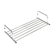 德利生活 陽窗台收納架 多檔調節 多場景適用 節省空間 承重力強 優選不鏽鋼 防水防曬, 銀色, 1個