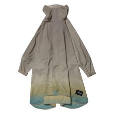 KiU 標準成人空氣感有袖斗篷雨衣 420g超輕量透氣 拉鍊縫線細膩防水加工 男女適用, 漸變橄欖金棕, 105 x 125.5cm, 1件