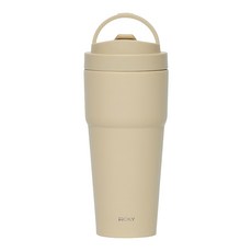 WOKY 沃廚 雙層陶瓷渾圓杯 奶茶色 750ml 保溫保冷 台灣公司貨, 1個